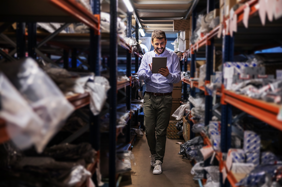 Clipboard Man Warehouse